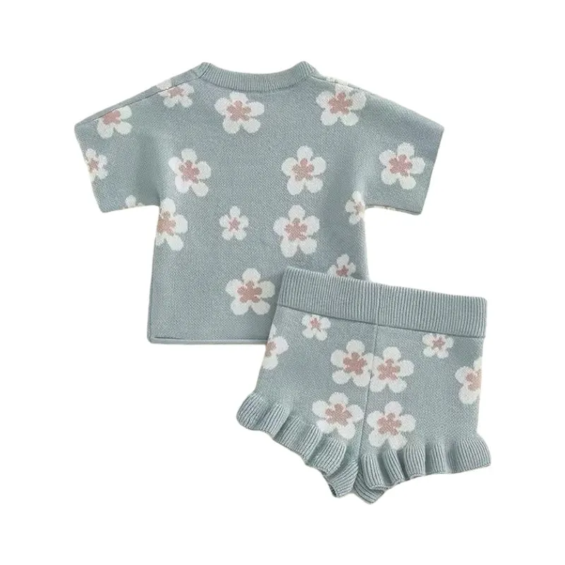 Blossom Knit Ruffle Set