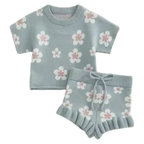 Blossom Knit Ruffle Set