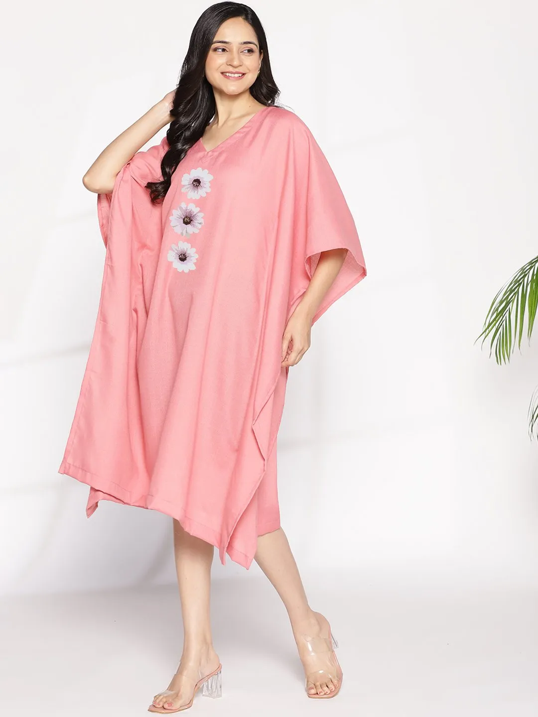 Blush CottonSlub LongKaftan - Annie