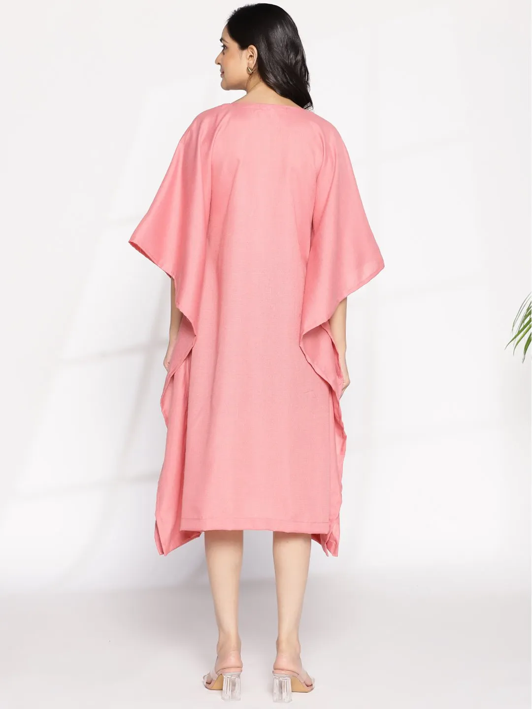 Blush CottonSlub LongKaftan - Annie