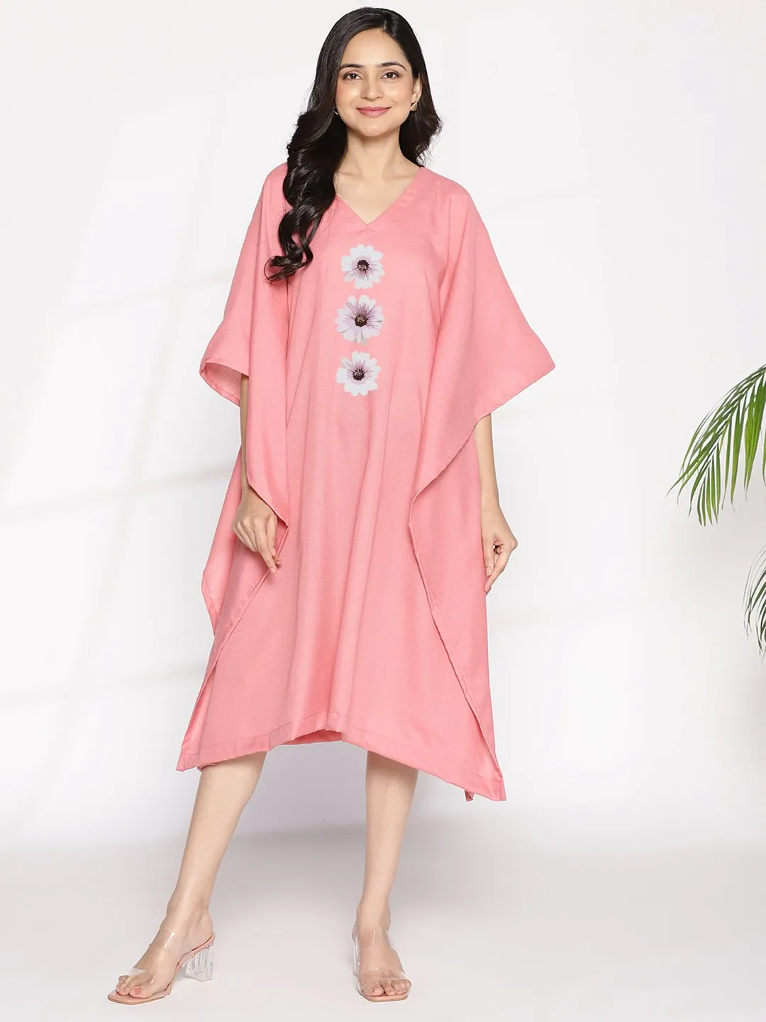 Blush CottonSlub LongKaftan - Annie