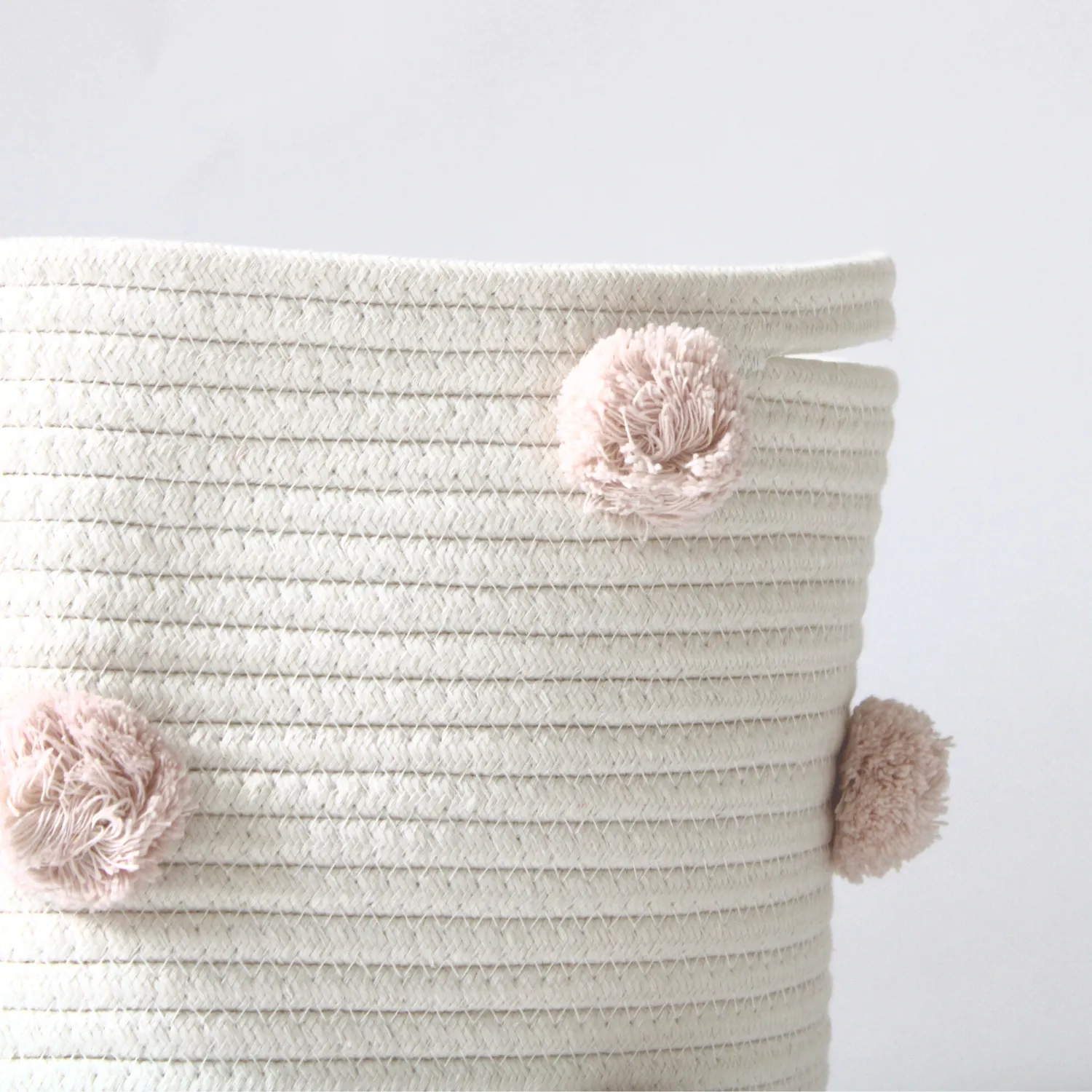 Blush Pom Basket - Medium