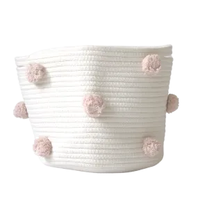 Blush Pom Basket - Medium