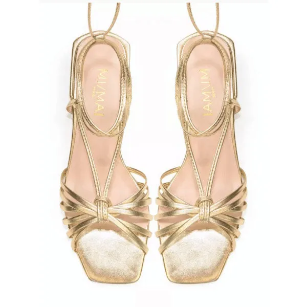 Corfu Gold | Low heel strappy sandal