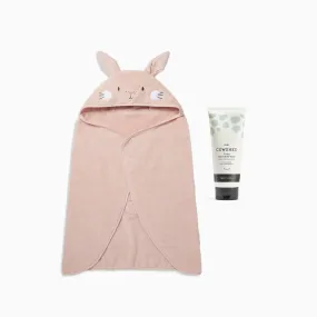 Cowshed Baby Body Wash & MORI Bunny Hooded Towel Set