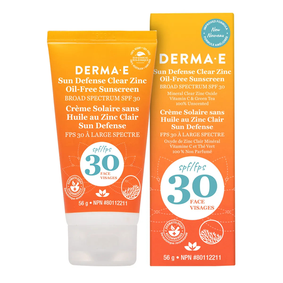 Derma-E  Sun Defense Clear Zinc Mineral Oil Free Sunscreen Face SPF 30