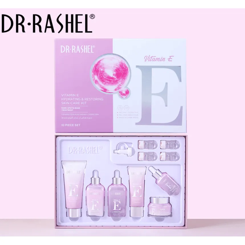 Dr.Rashel Vitamin E Hydrating & Restoring Skin Care Kit - 10 Pcs Set