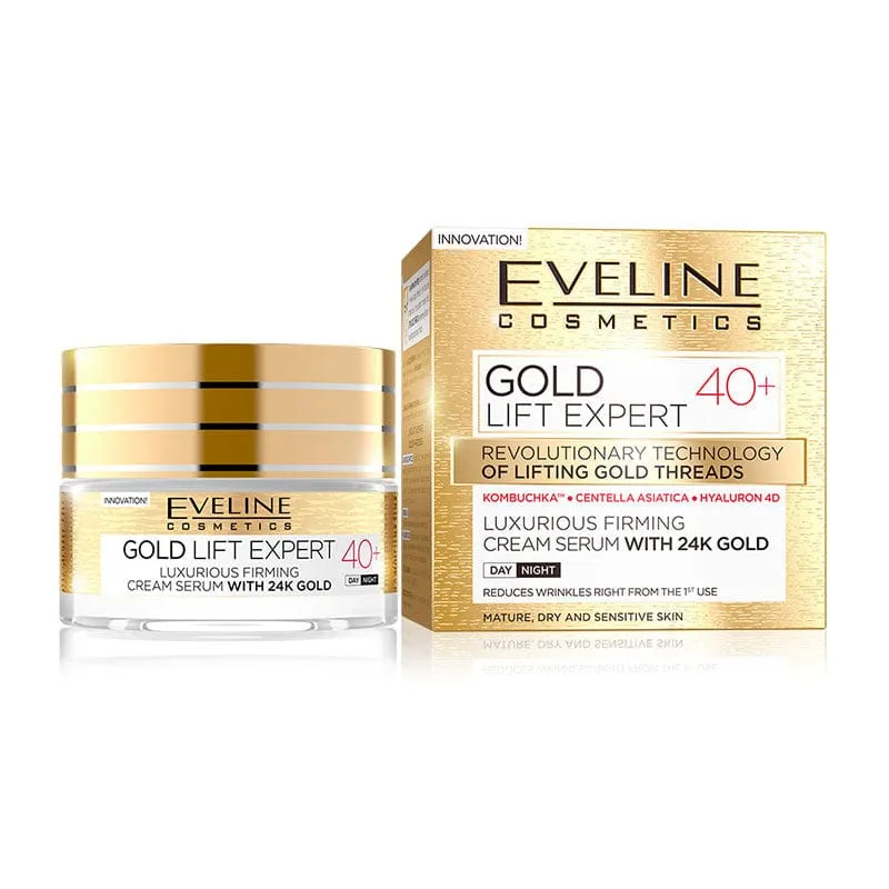 Eveline Gold Lift 40  Luxury NIGHT and DAY CREAM with 24k gold for dry, sensitive skin 50ml