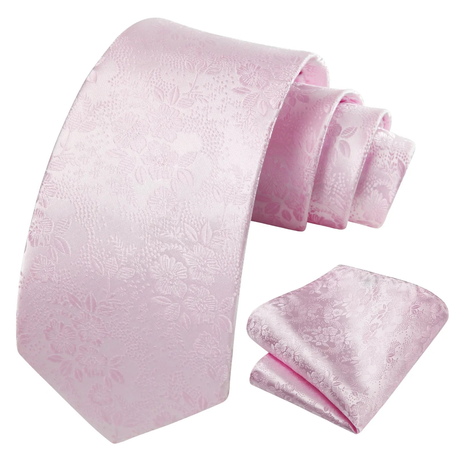 Floral 3.4 Tie Handkerchief Set - C-LIGHT PINK