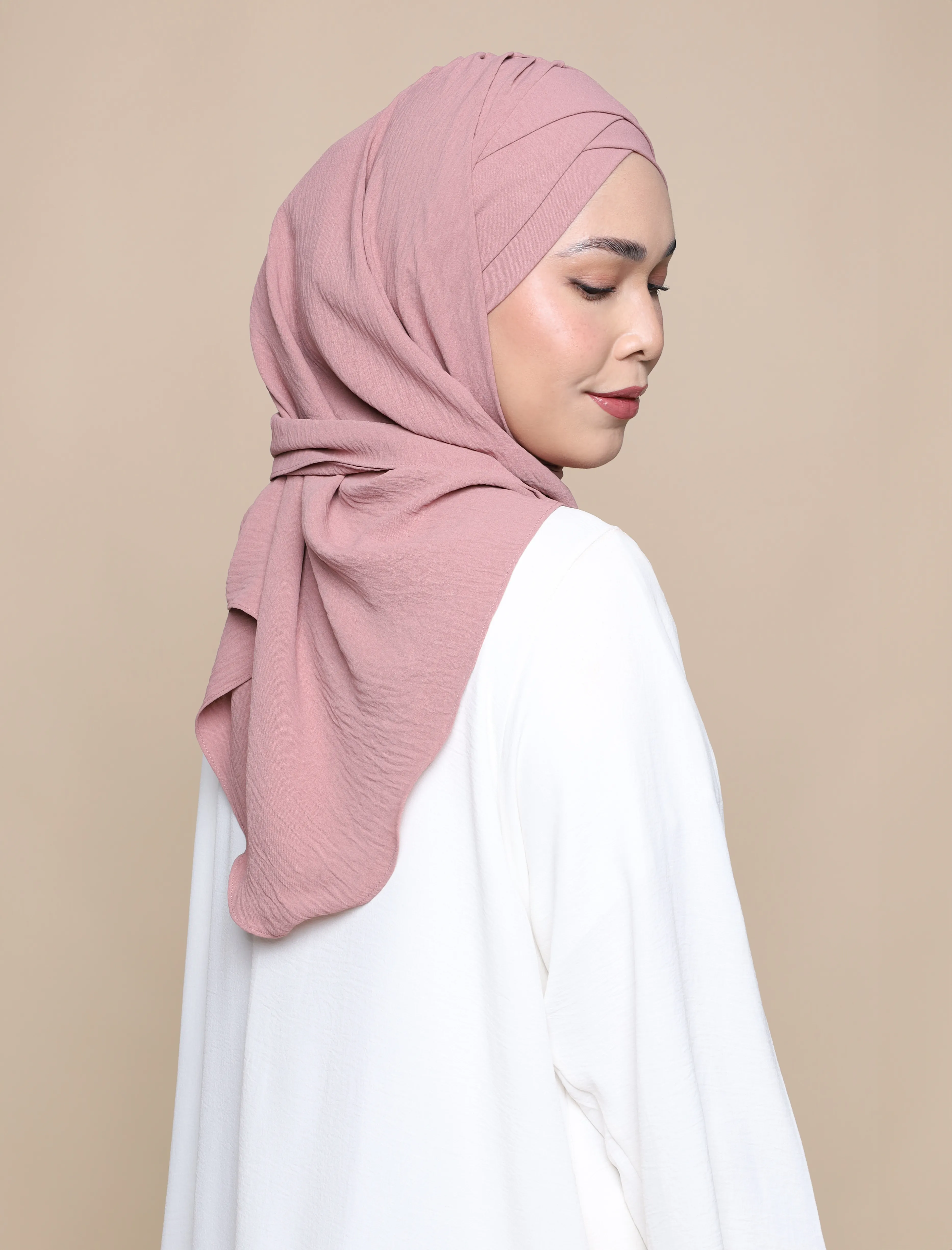 Soft Crepe Tri Lux Turban - Blush